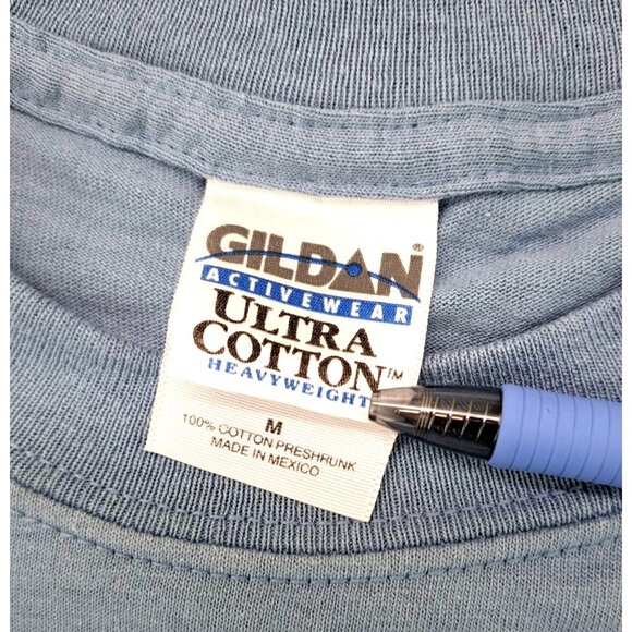 Vintage Olivia Newton-John World Tour T-Shirt Gildan Blue Medium Double Side New - Picture 3 of 5